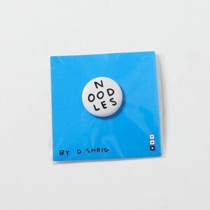 Noodles by David Shrigley artist pin Not For Idiots brand new brooch fun